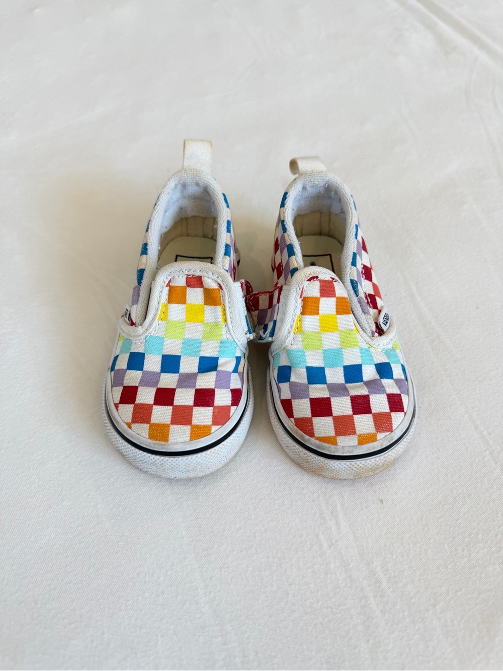 Vans Kids Rainbow Checkerboard Slip-On Sneakers Toddler Size 5